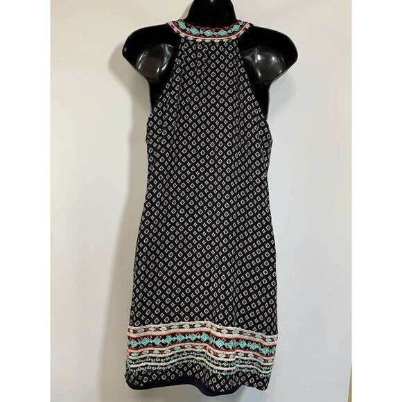 THML Womens Midi Dress Summer Sleeveless Deep Neckline Abstract Large - Picture 5 of 11